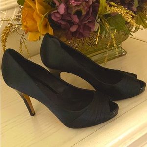 Elegant Black Peep-Toe Heels